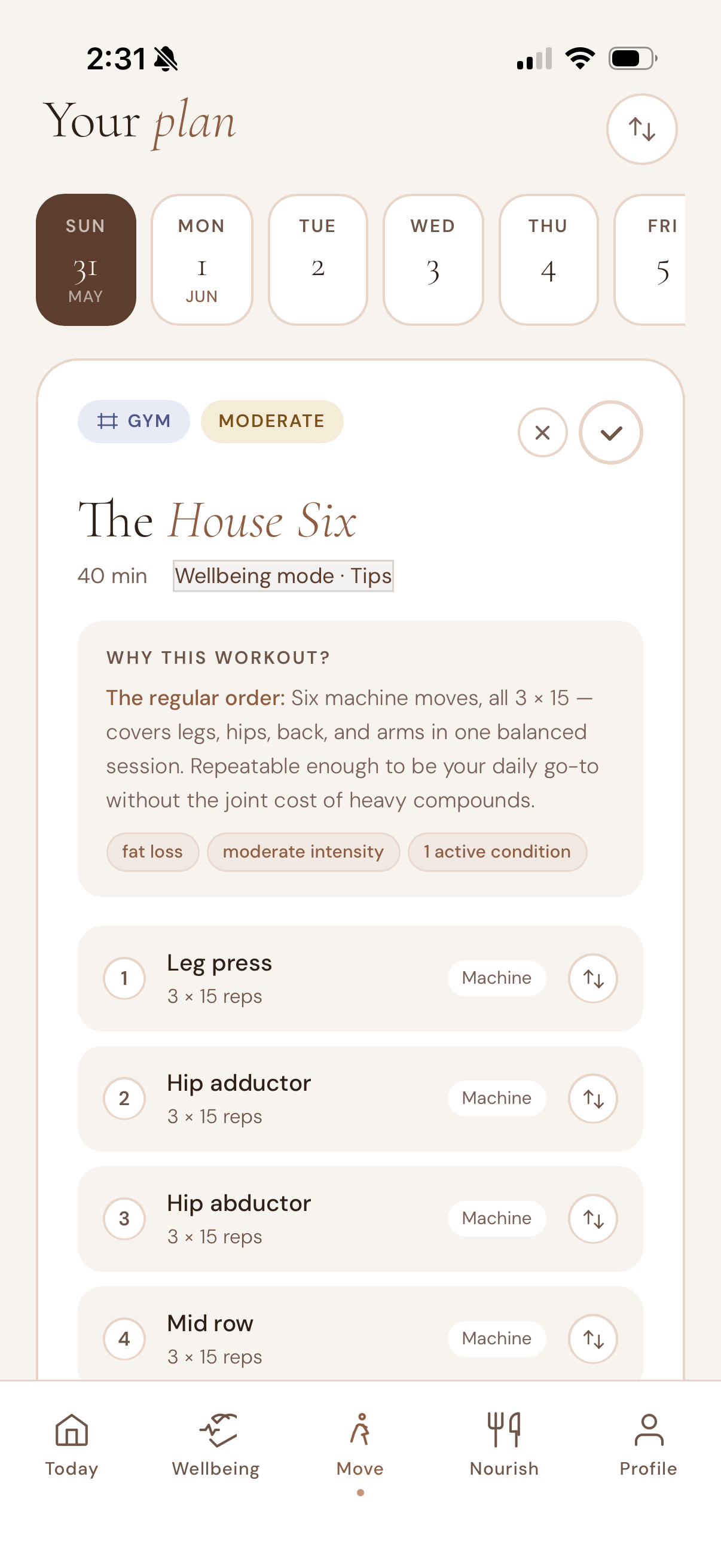 Phase-matched workout plan